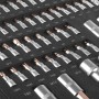 STAHLWERK Werkzeugwagen Einlage mit 102-teiligem Bit- und Steckschlüsselsatz, Chrom-Vanadium-Stahl