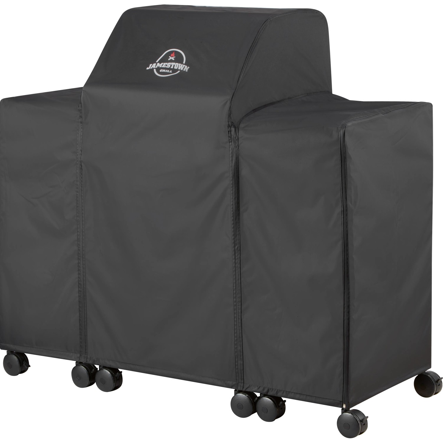 Schwarze Jamestown Grill-Abdeckhaube für 2-Brenner Gasgrill Knox mit/ohne Unterschrank.