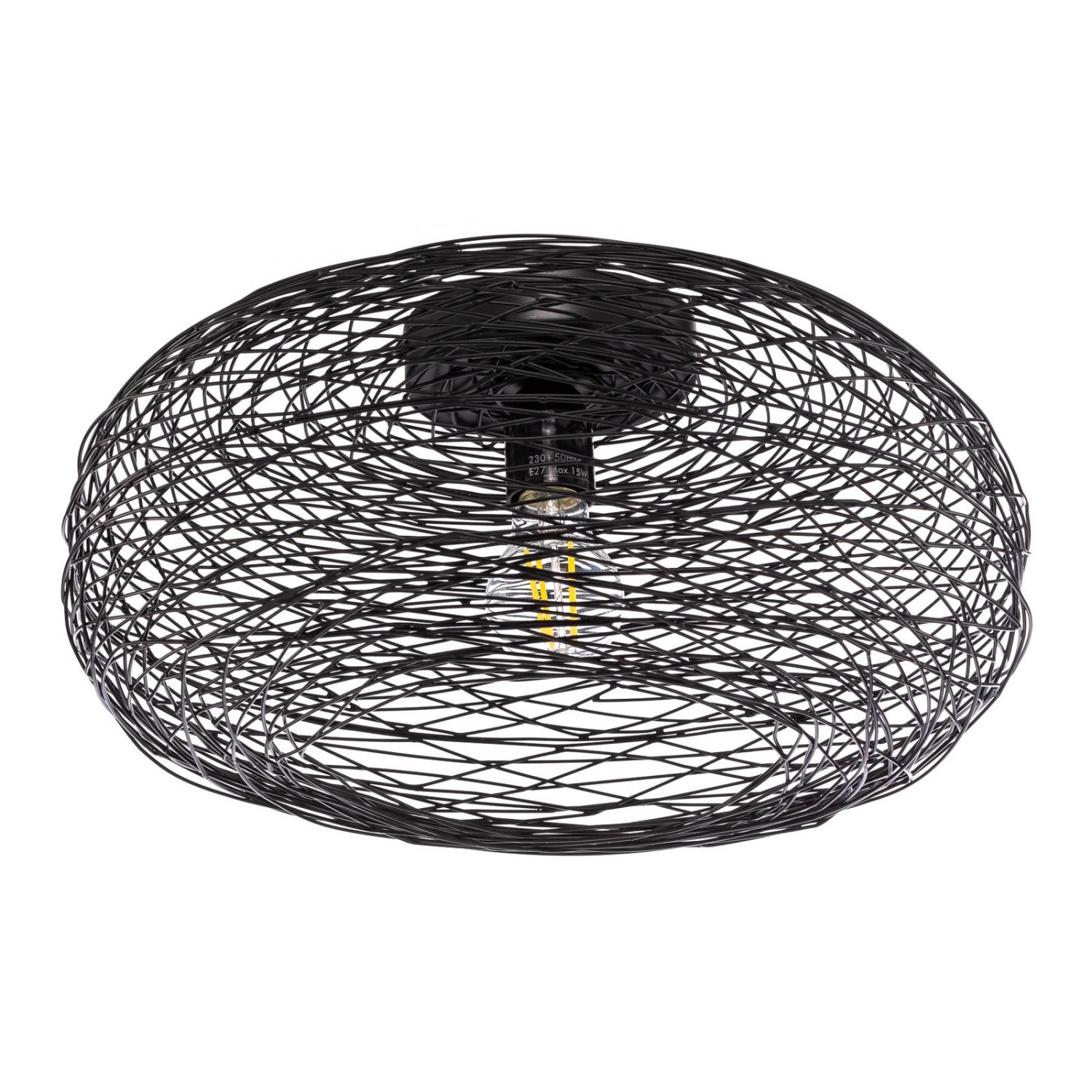 Lindby Deckenlampe Kaviya 10020796 Design Modern in Schwarz aus Metall 1-flammig E27 Wohnzimmerleuchte