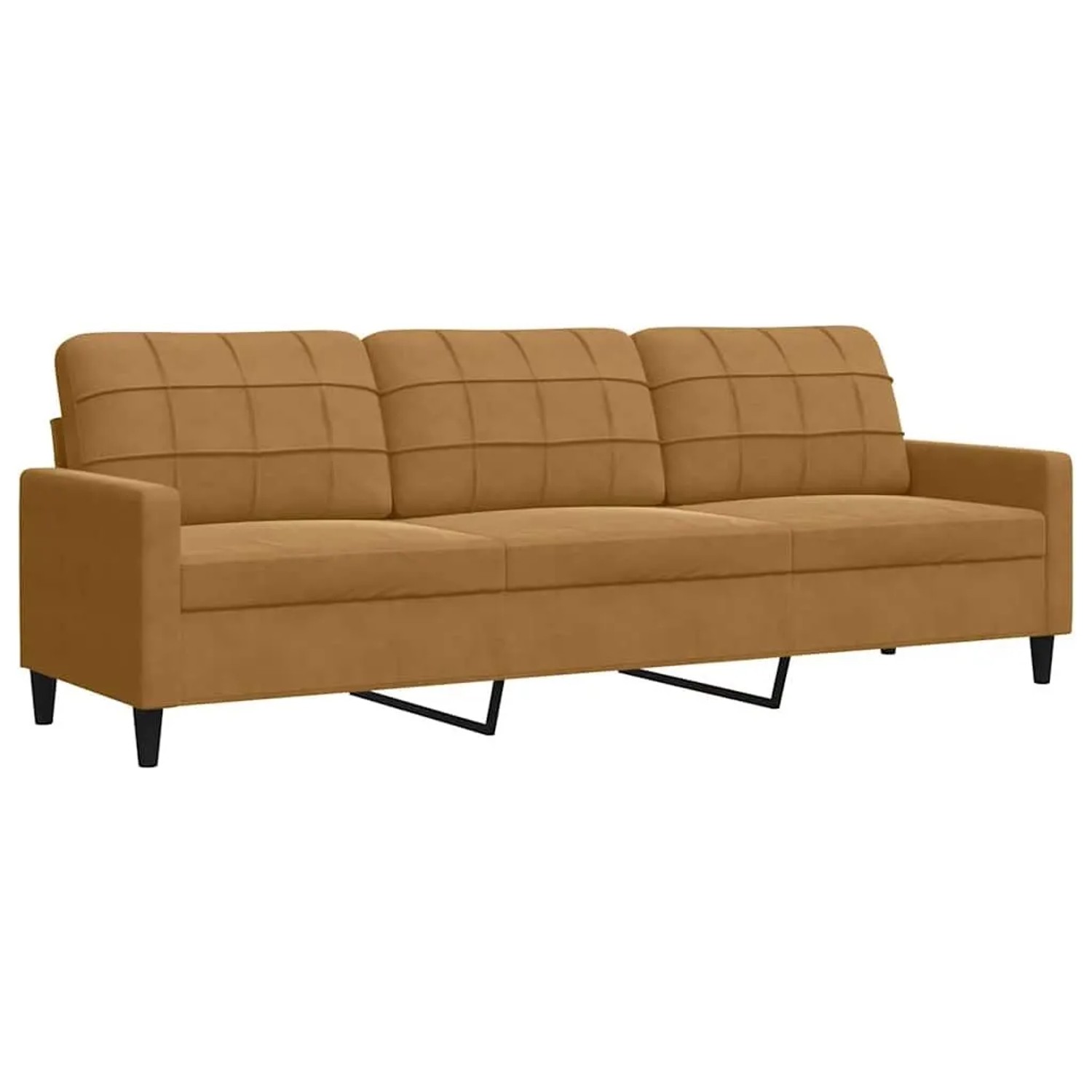 vidaXL 3-Sitzer-Sofa Braun 210 cm Samt 4007651 günstig online kaufen