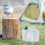 4er Set Relaxdays Faltkanister (20L) aus Kunststoff, transparent und faltbar mit drehbarem Hahn für Camping.