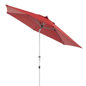 Doppler Marktschirm Expert, Ø 306 cm, Bordeaux, mit Kurbelmechanik und Aluminiumgestell.