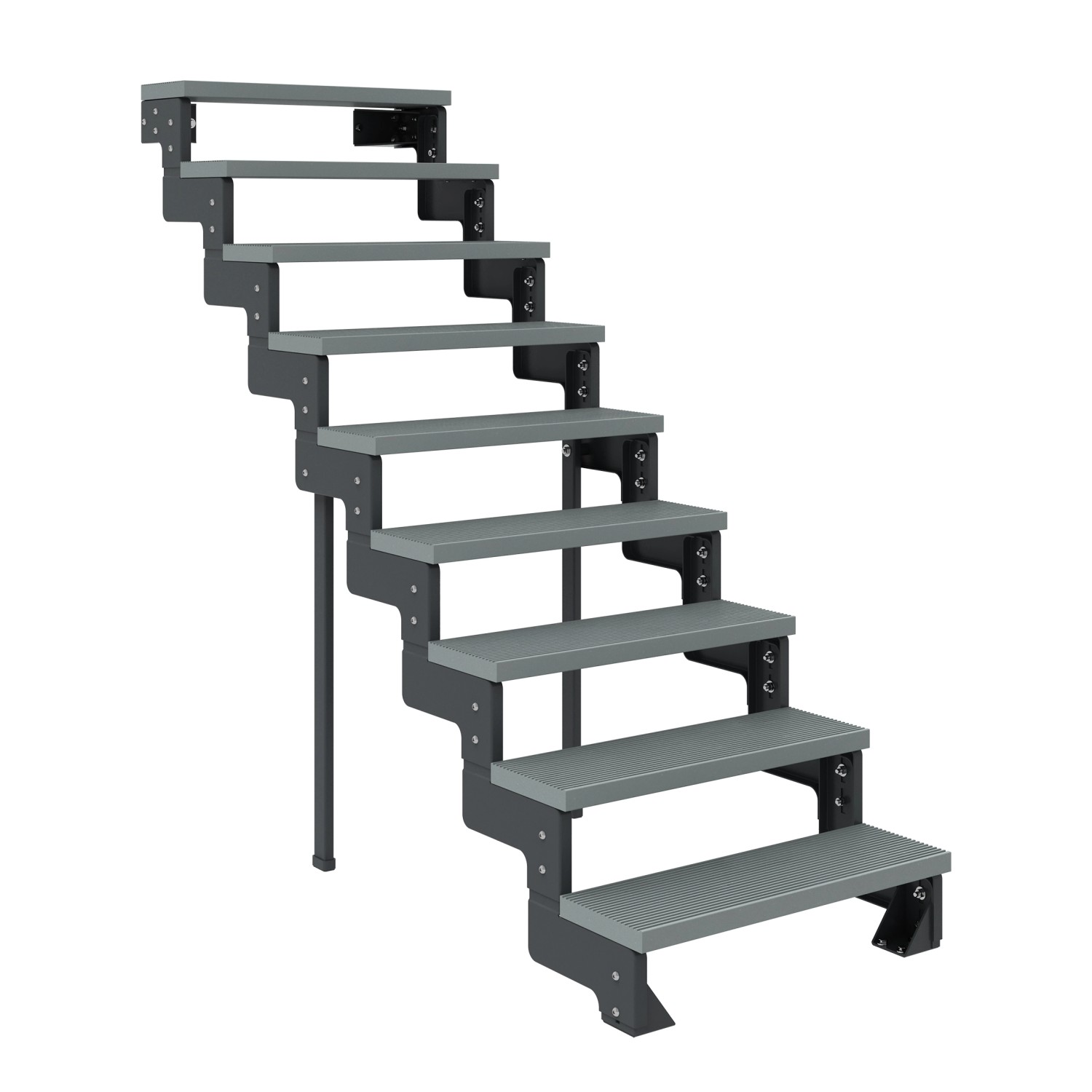 Dolle Außentreppe Gardentop Anthrazit 9 Stufen 80 cm Grau Ohne Geländer günstig online kaufen