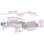 vidaXL Gartenmöbel-Set, 13-teilig, schwarzes Poly Rattan Sofa-Set mit Kissen und Tisch.