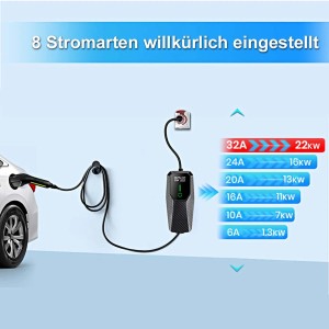 Junsun Ev Ladekabel Typ 2 22 Kw 3 Phasen 6-32A 5 M Ev Ladegerät
