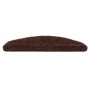 Halbrunde, dunkelbraune Shaggy Stufenmatte Barcelona, 23,5x65 cm für Treppen.