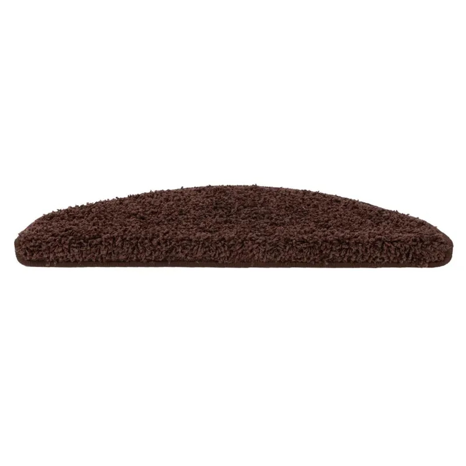 Halbrunde, dunkelbraune Shaggy Stufenmatte Barcelona, 23,5x65 cm für Treppen.