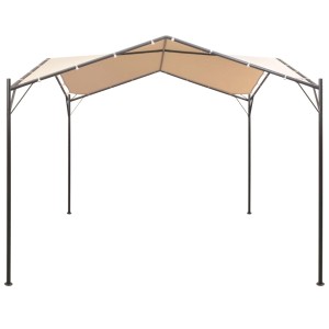 Beiger vidaXL Pavillon 4x4 m mit Stahlrahmen für Gartenpartys und Sonnenschutz.