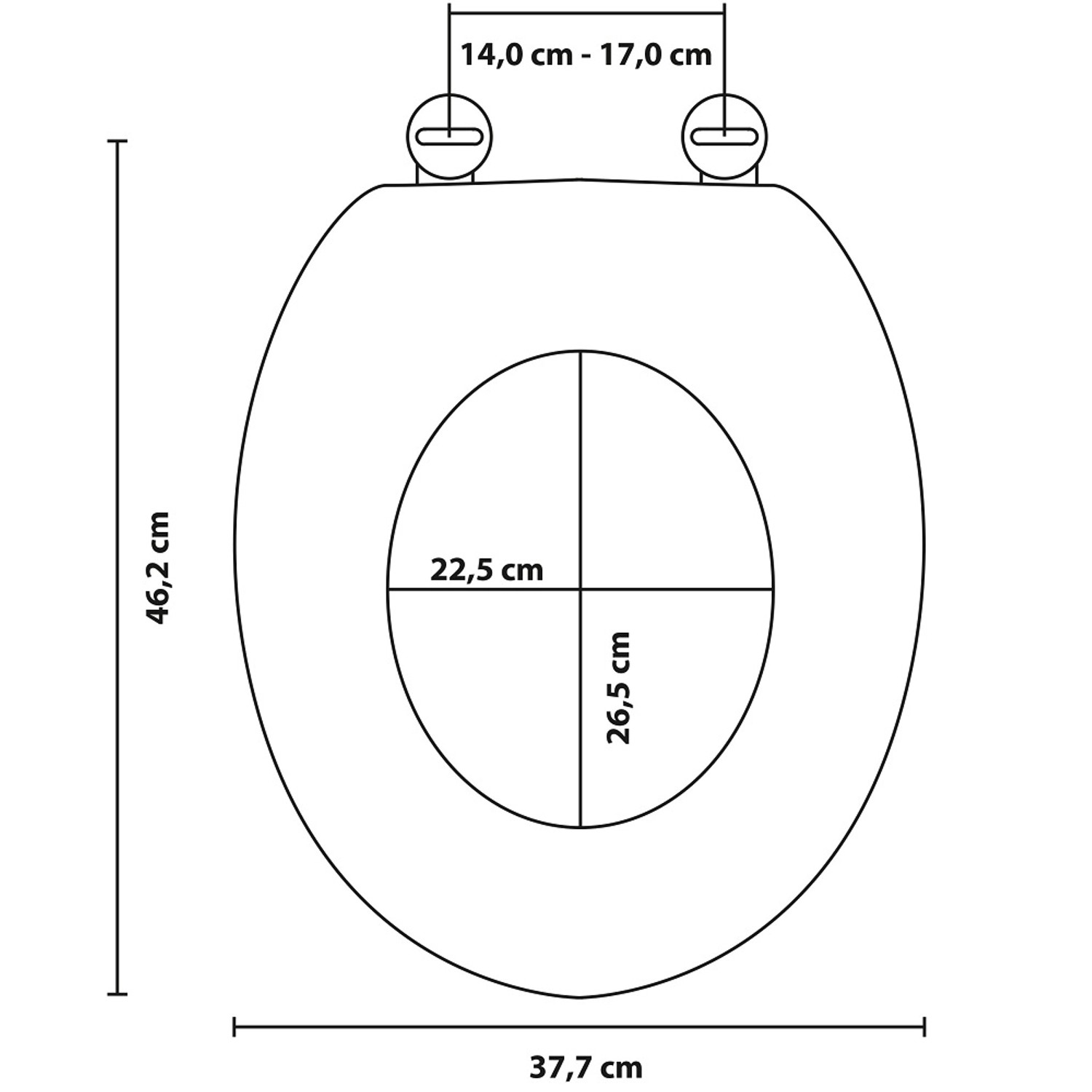 Sanilo WC-Sitz Alfred aus Holz, Maße: 46,2 x 37,7 cm, für Standard WC-Becken