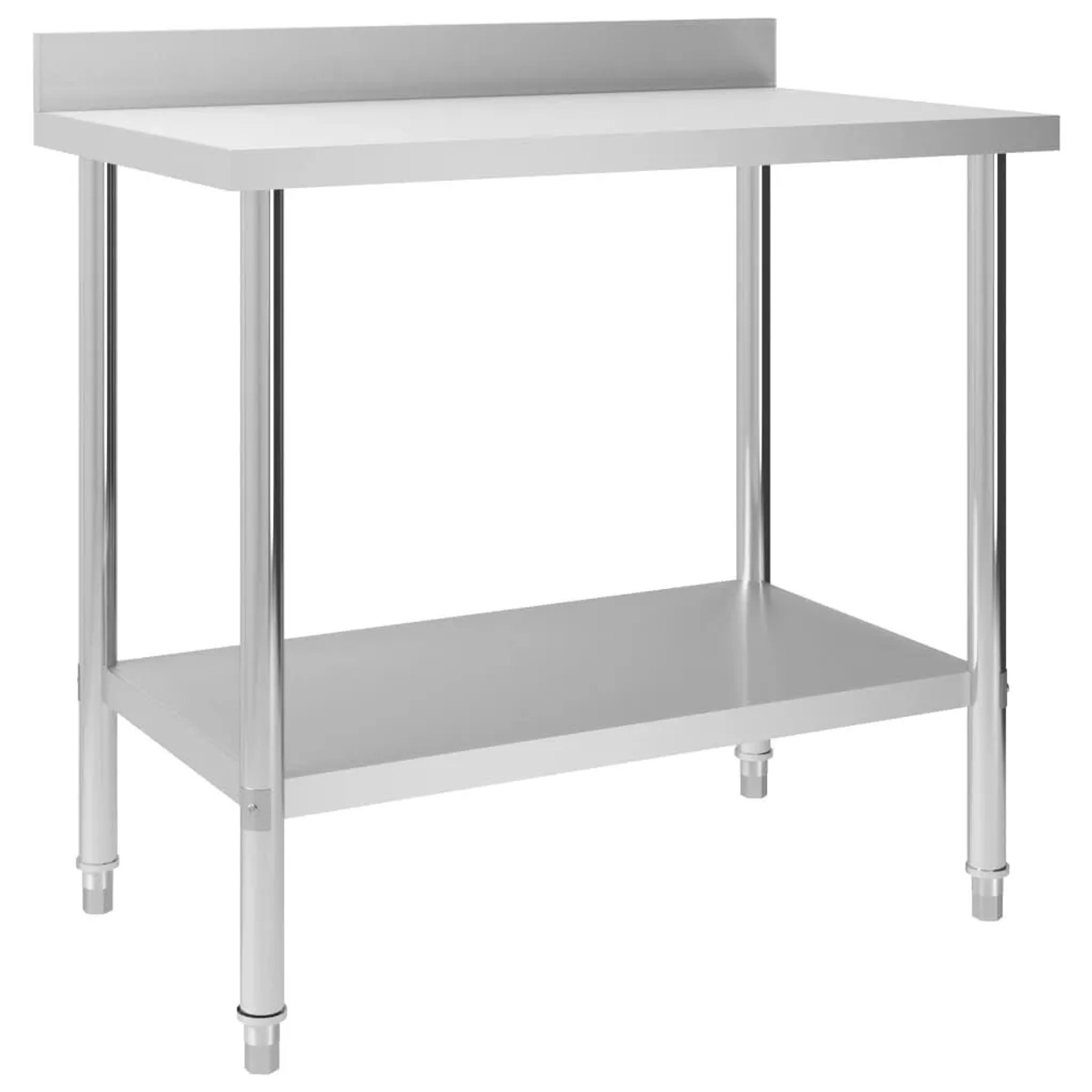 DELUKE Edelstahl Arbeitstisch KUGO 100x60x93cm Mit Aufkantung Gastro-Arbeitstisch Arbeitsfläche Gastro-Küchentisch Küche...