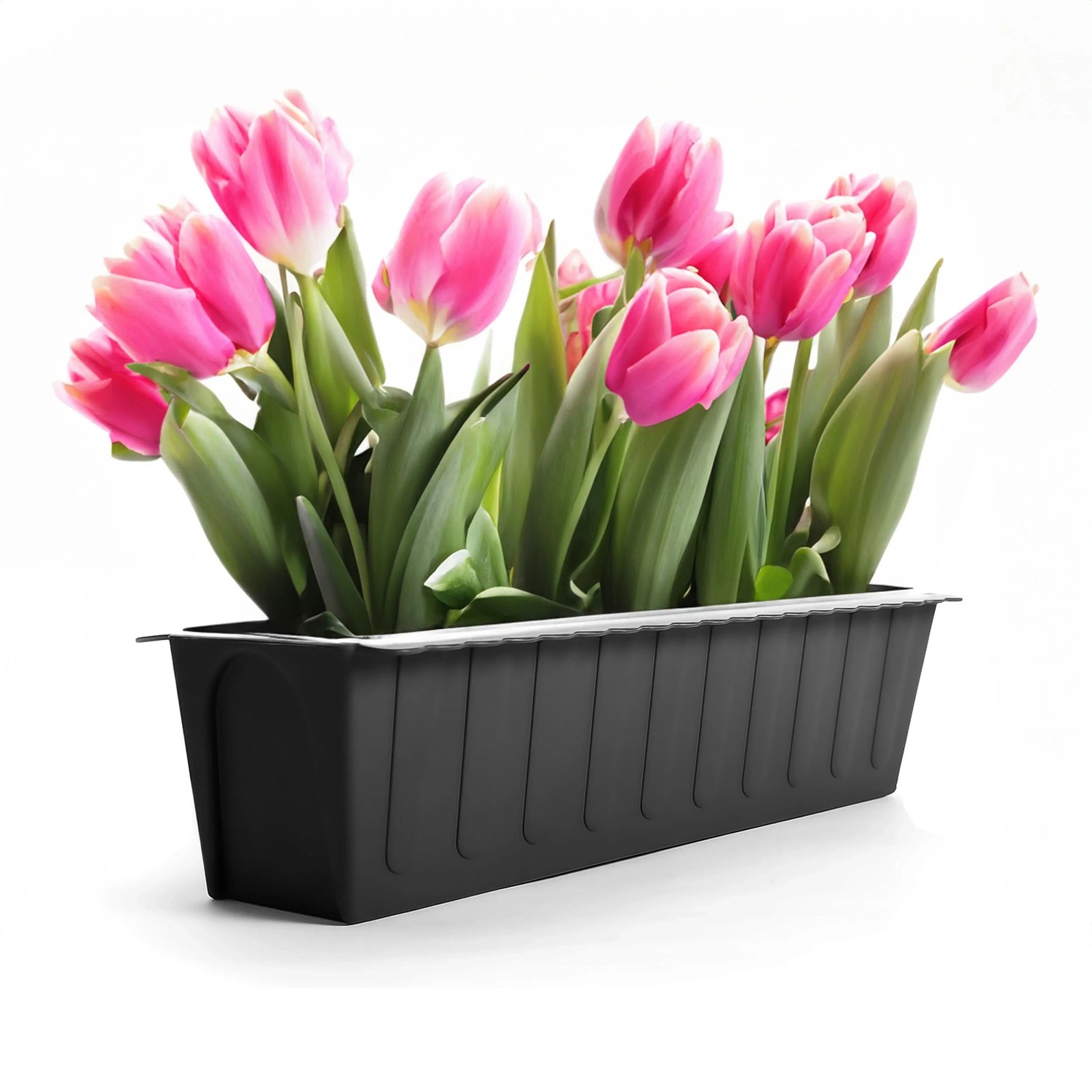 BigDean 24 Stück Paletten Blumenkästen Einsatz In Anthrazit Pflanzkasten Zum Bepflanzen & Dekorieren Balkonkasten Für Kräuter Blumen & Pflanzen