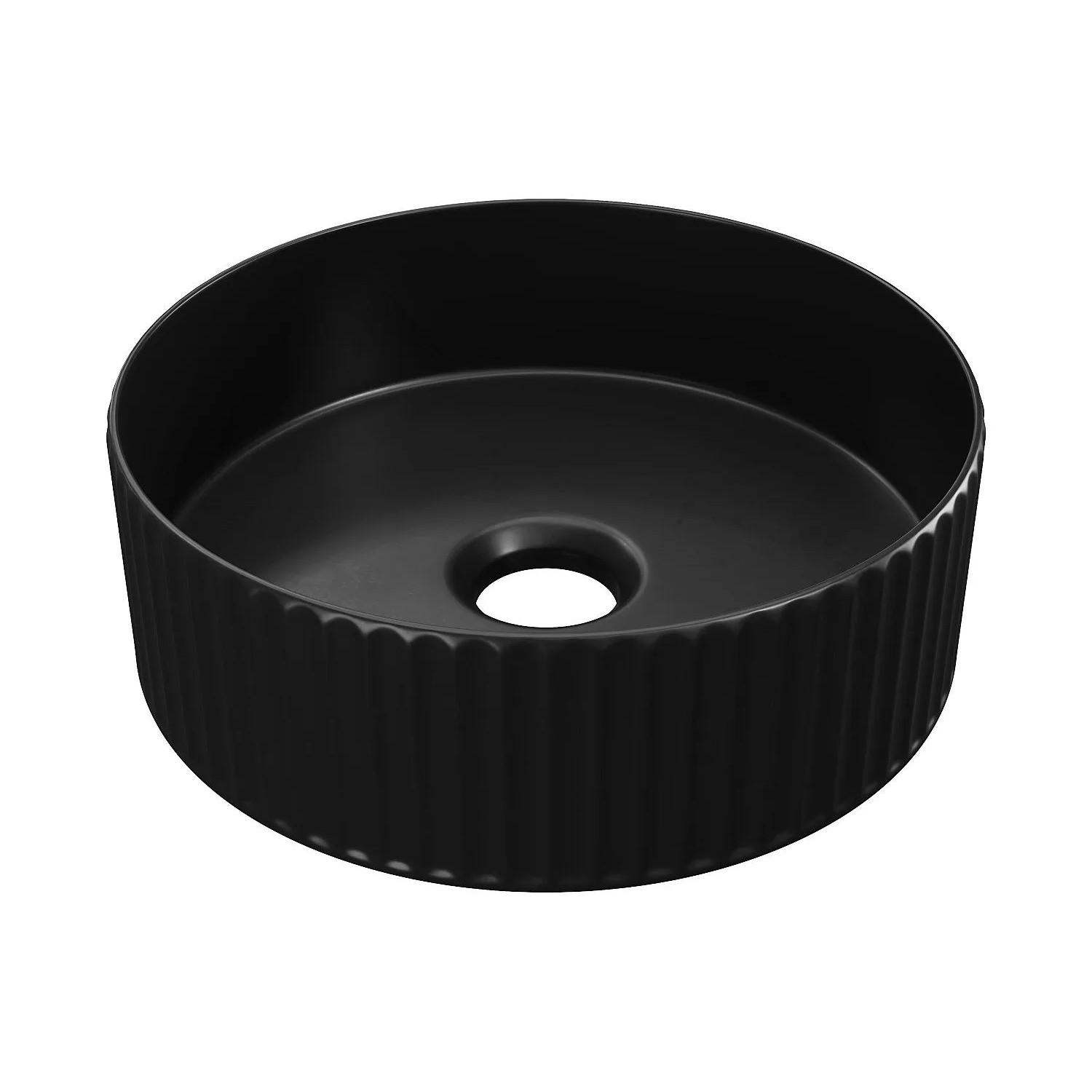 Vente-unique Aufsatzwaschbecken Pedara Schwarz 36 cm