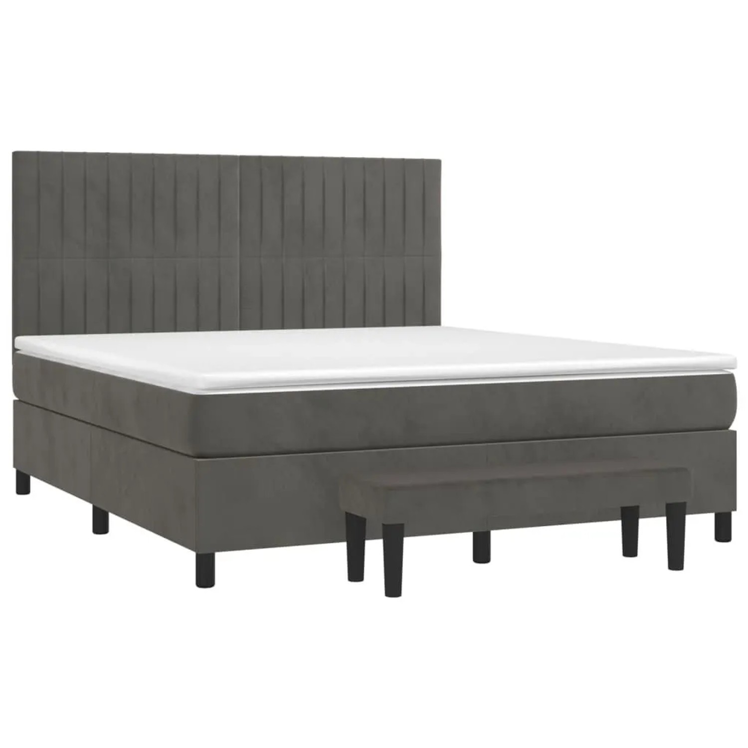 vidaXL Boxspringbett mit Matratze Dunkelgrau 180x200 cm Samt 3137978 günstig online kaufen