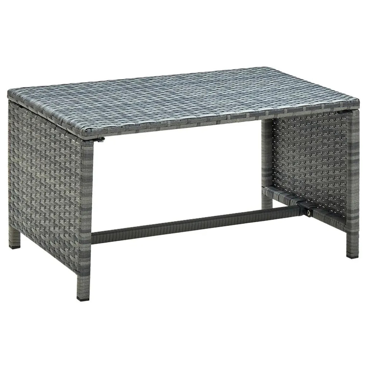 vidaXL Couchtisch Anthrazit 70x40x38 cm Poly Rattan 46394