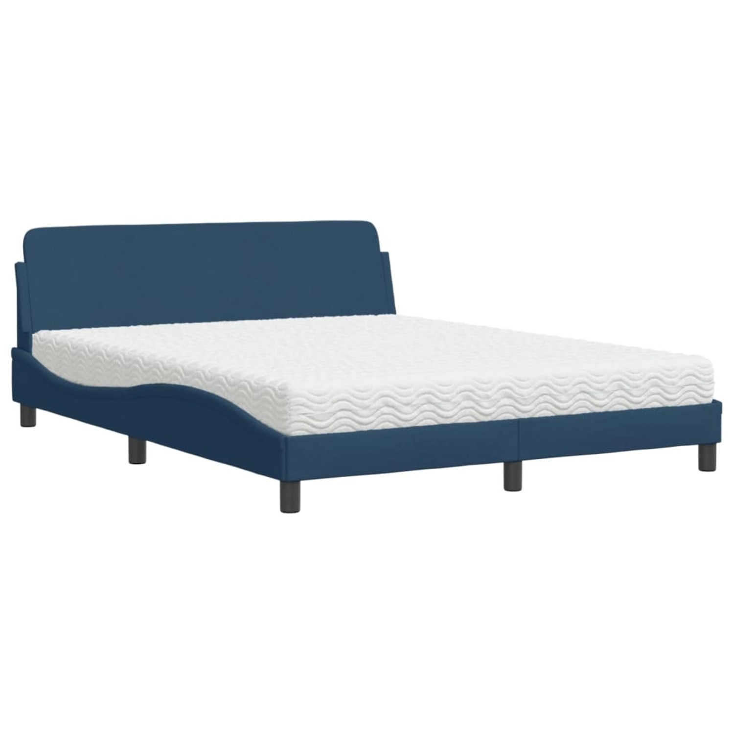 Thumbnail - vidaXL Bett mit Matratze Blau 160x200 cm Stoff Modell 12009987