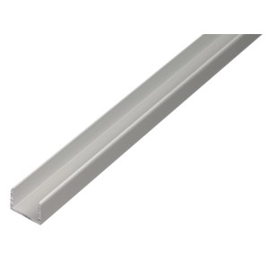 U-Profil Aluminium, 10x10,9x2000mm, silberfarben. Vielseitiges Profil für Konstruktionen und Schutz.