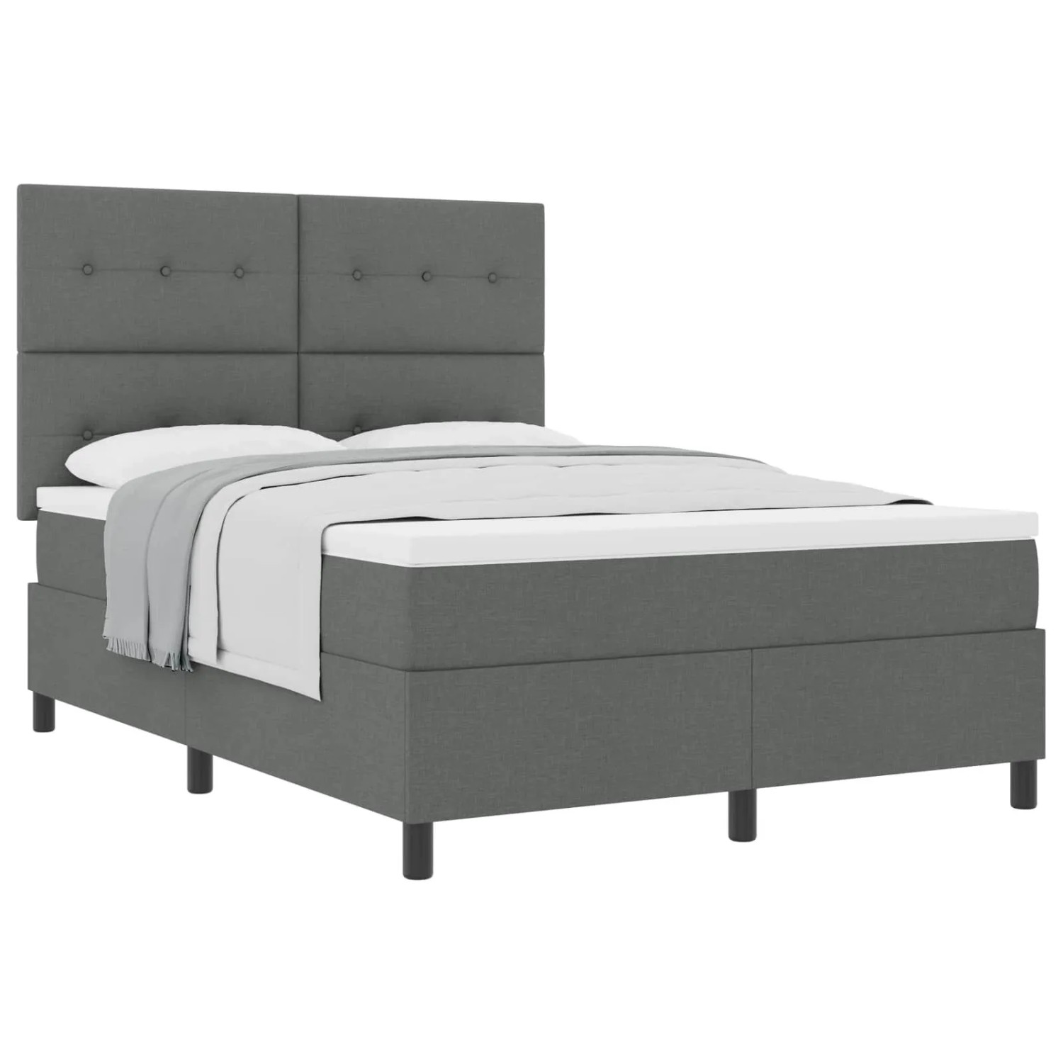 vidaXL Boxspringbett mit Matratze Dunkelgrau 140 x 190 cm Stoff 3339386 günstig online kaufen