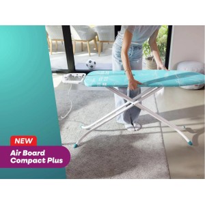 Leifheit Bügeltisch AirBoard M Compact Plus Türkis-Weiß, 120x38 cm. Höhenverstellbar, Thermo-Reflect-Bezug, Ablage, Steckdose.
