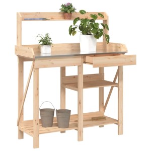 vidaXL Pflanztisch mit Ablagen Massivholz Tanne 368431