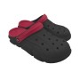 Scheibler Clog Mierlo, schwarz-bordeaux, Größe 45. Leichter, bequemer Arbeitsclog mit Fersenriemen.