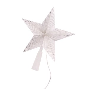 Mojawo LED Baumspitze Stern Weihnachtsbaumspitze 10 LEDs Kabel Transparent Batterie