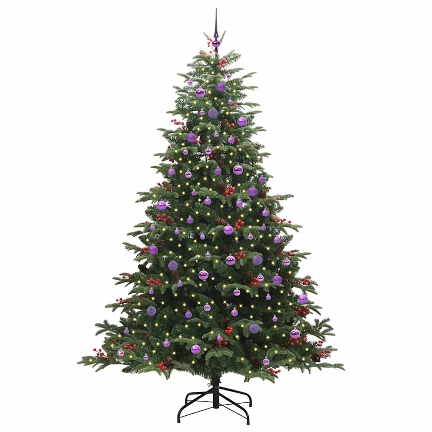 vidaXL Künstlicher Weihnachtsbaum mit 300 LEDs mit Ständer Grün 240 cm 3395574