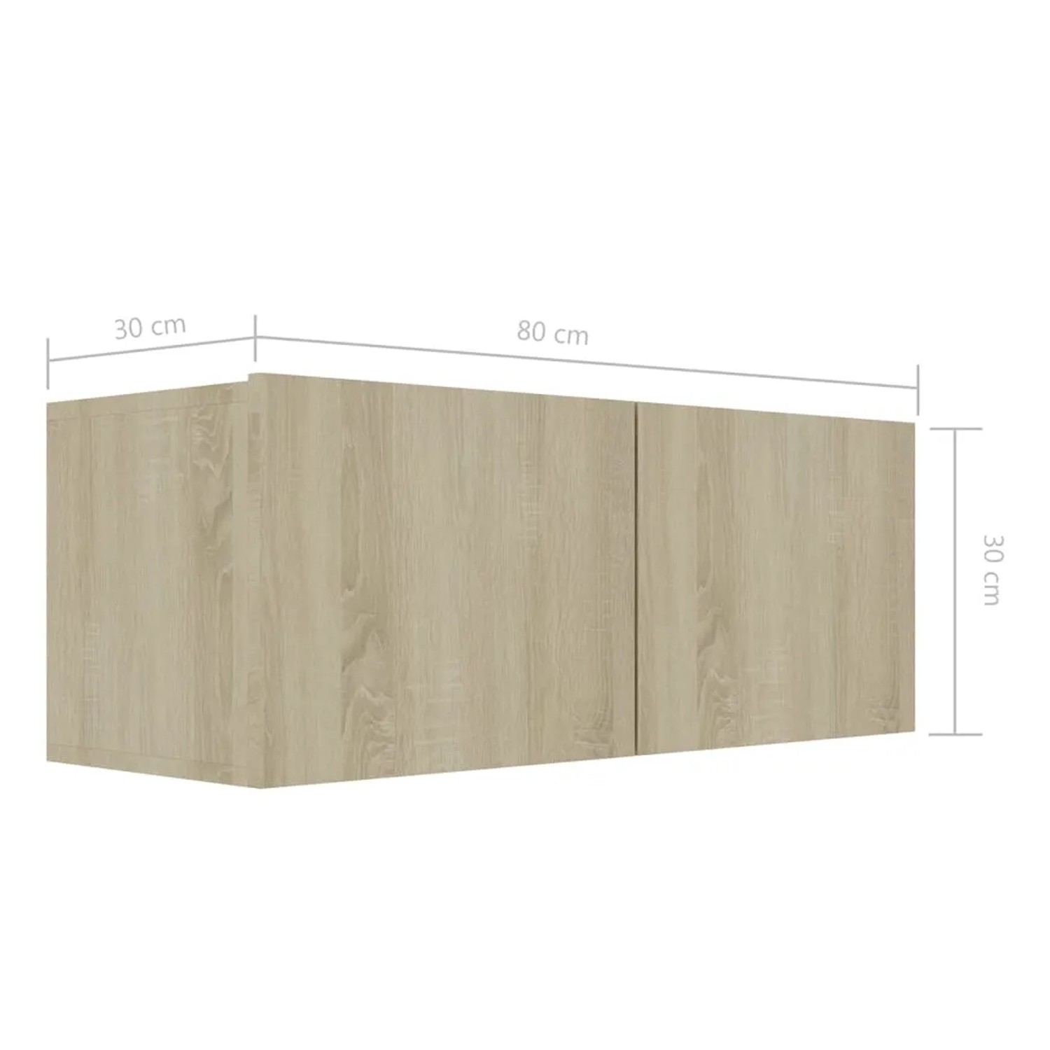 VidaXL TV-Schrank-Set, 7-teilig, Sonoma-Eiche, Holzwerkstoff, Maße sind dargestellt.