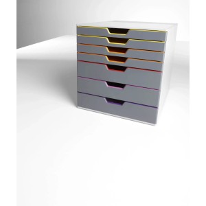 Durable Schubladenbox A4 Varicolor mit 7 Fächern in Mehrfarbig für Büro & Schreibtisch.