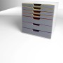 Durable Schubladenbox A4 Varicolor mit 7 Fächern in Mehrfarbig für Büro & Schreibtisch.