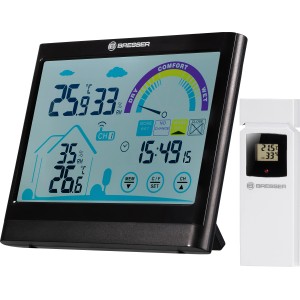 BRESSER VentAir Thermo-Hygrometer mit Außensensor zur Überwachung von Temperatur und Luftfeuchtigkeit.