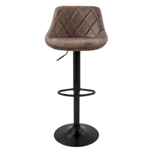 ML-Design Barhocker 2er Set, braunes Kunstleder, Rückenlehne, Fußstütze, höhenverstellbar.