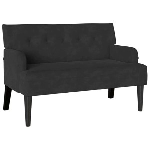 Schwarze vidaXL Chesterfield Bank aus Samt, eine elegante Sitzbank für Wohnzimmer und mehr.