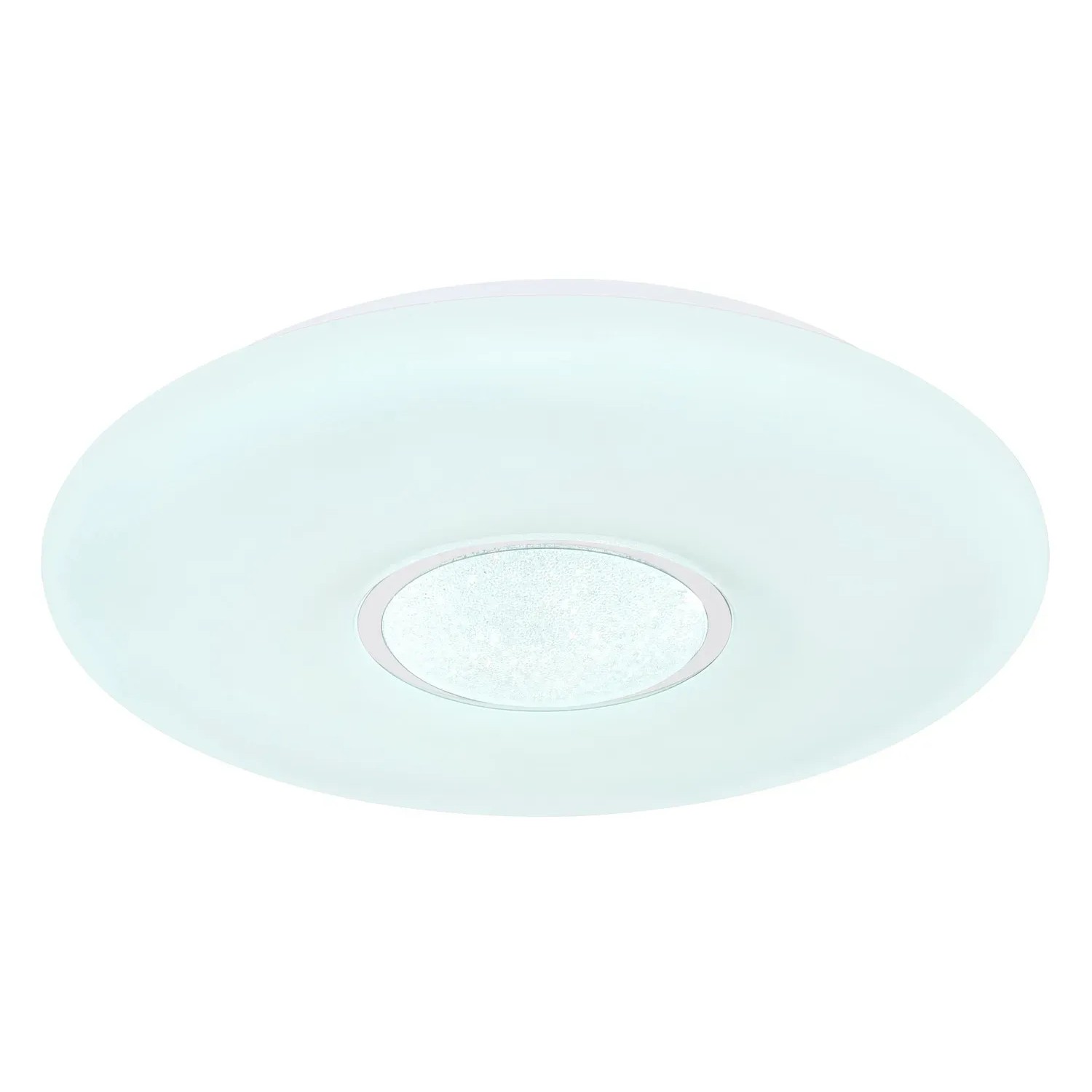 Weiße LED-Deckenleuchte Sully von Globo, Ø 41 cm, mit Farbwechsel und Fernbedienung.