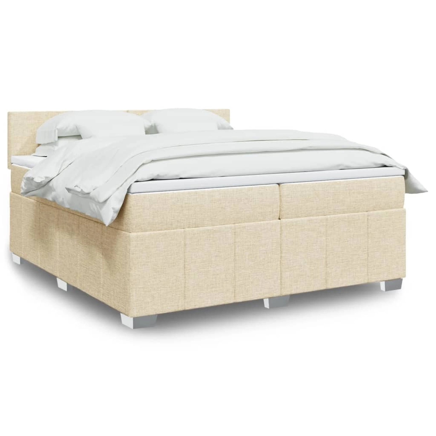 vidaXL Boxspringbett mit Matratze Creme 200x200 cm Stoff 3289473 günstig online kaufen