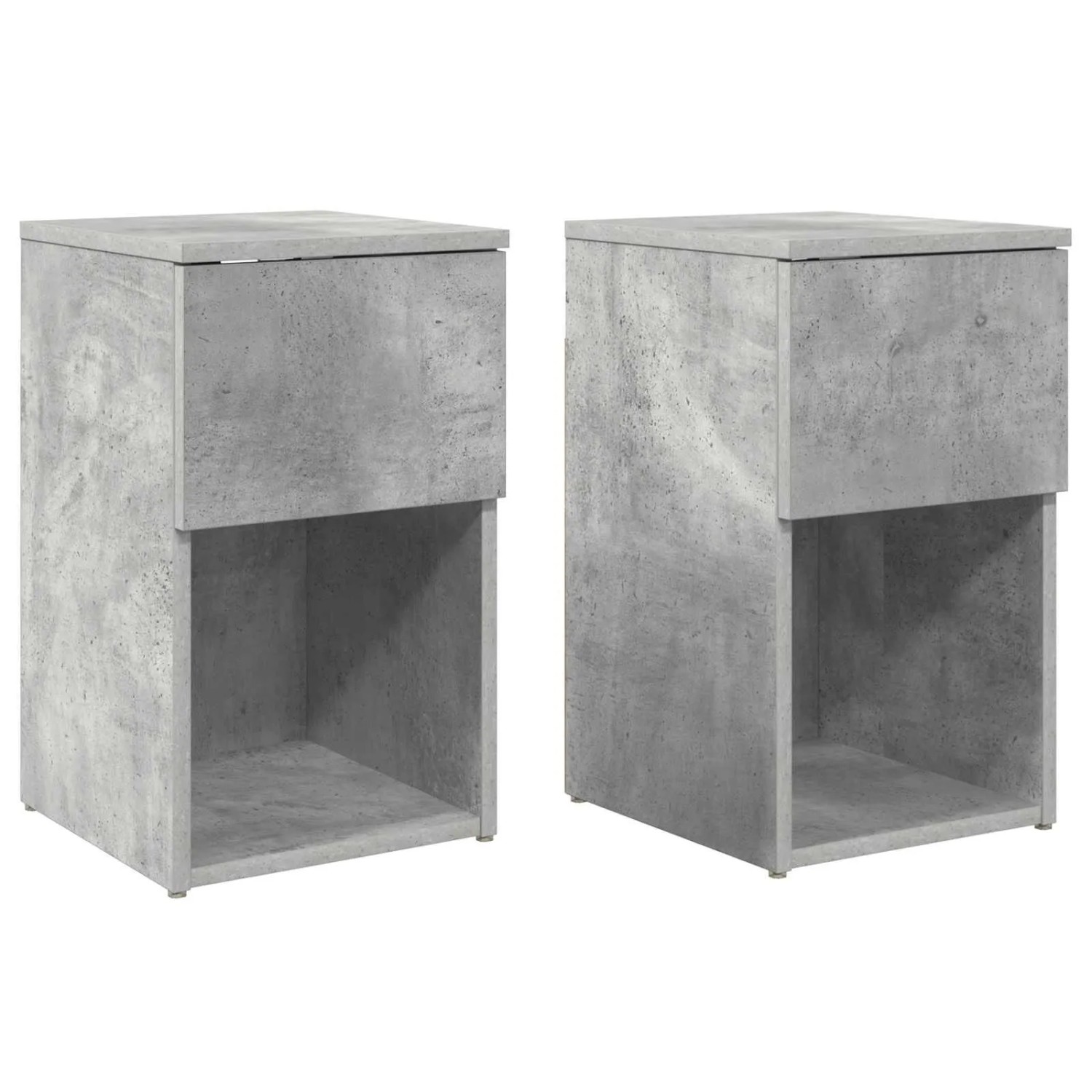vidaXL Bettschrank 2 Stk Betongrau 29 x 31,5 x 49 cm Holzwerkstoff 8001104
