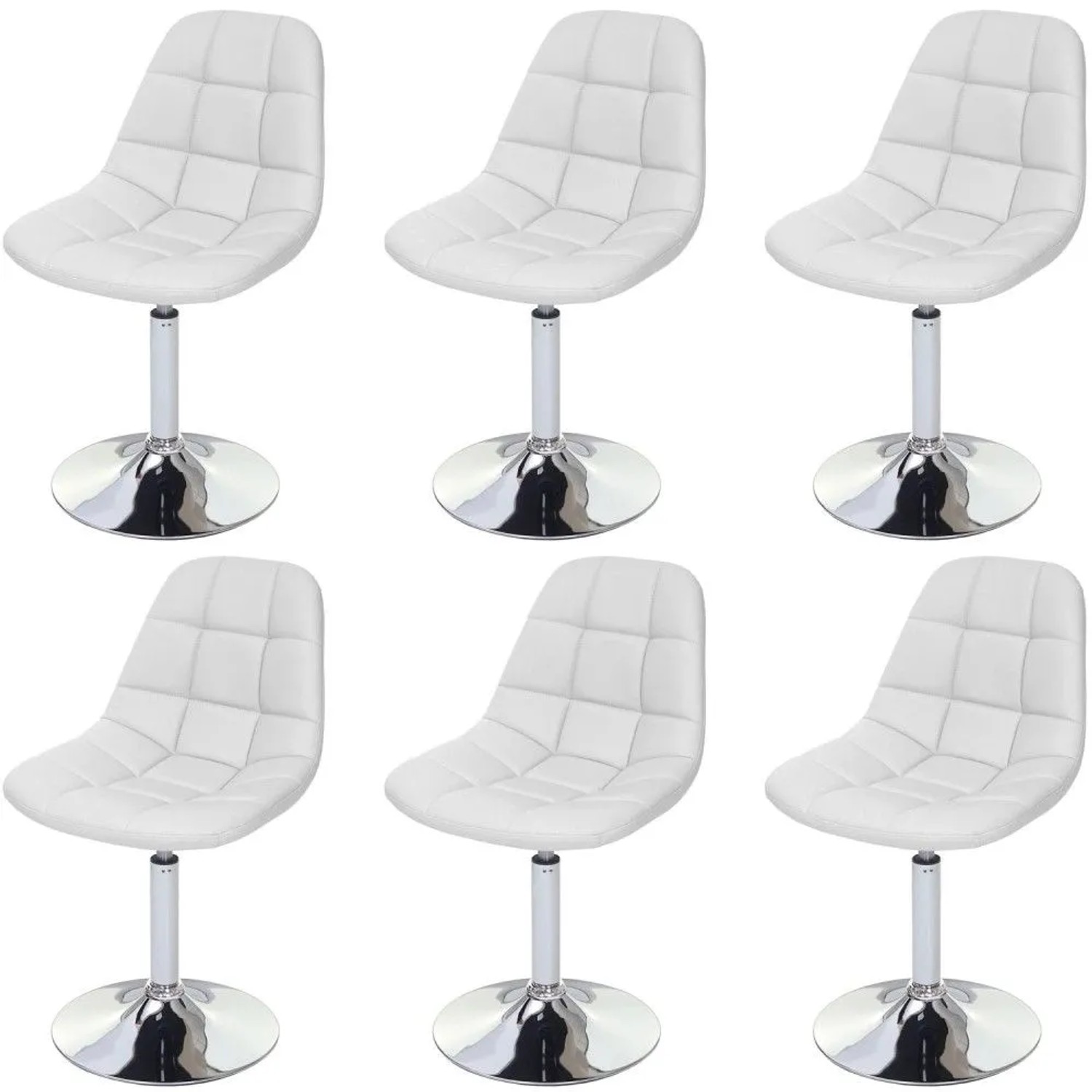 MCW Esszimmerstuhl A60 6er-Set Kunstleder Weiß