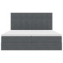 vidaXL Bett mit LED-Lichtleisten Dunkelgrau 200 x 200 cm Samt 3372888_12