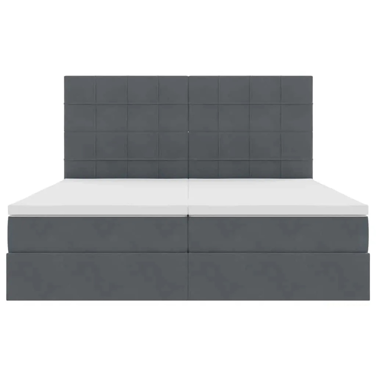 vidaXL Bett mit LED-Lichtleisten Dunkelgrau 200 x 200 cm Samt 3372888_12