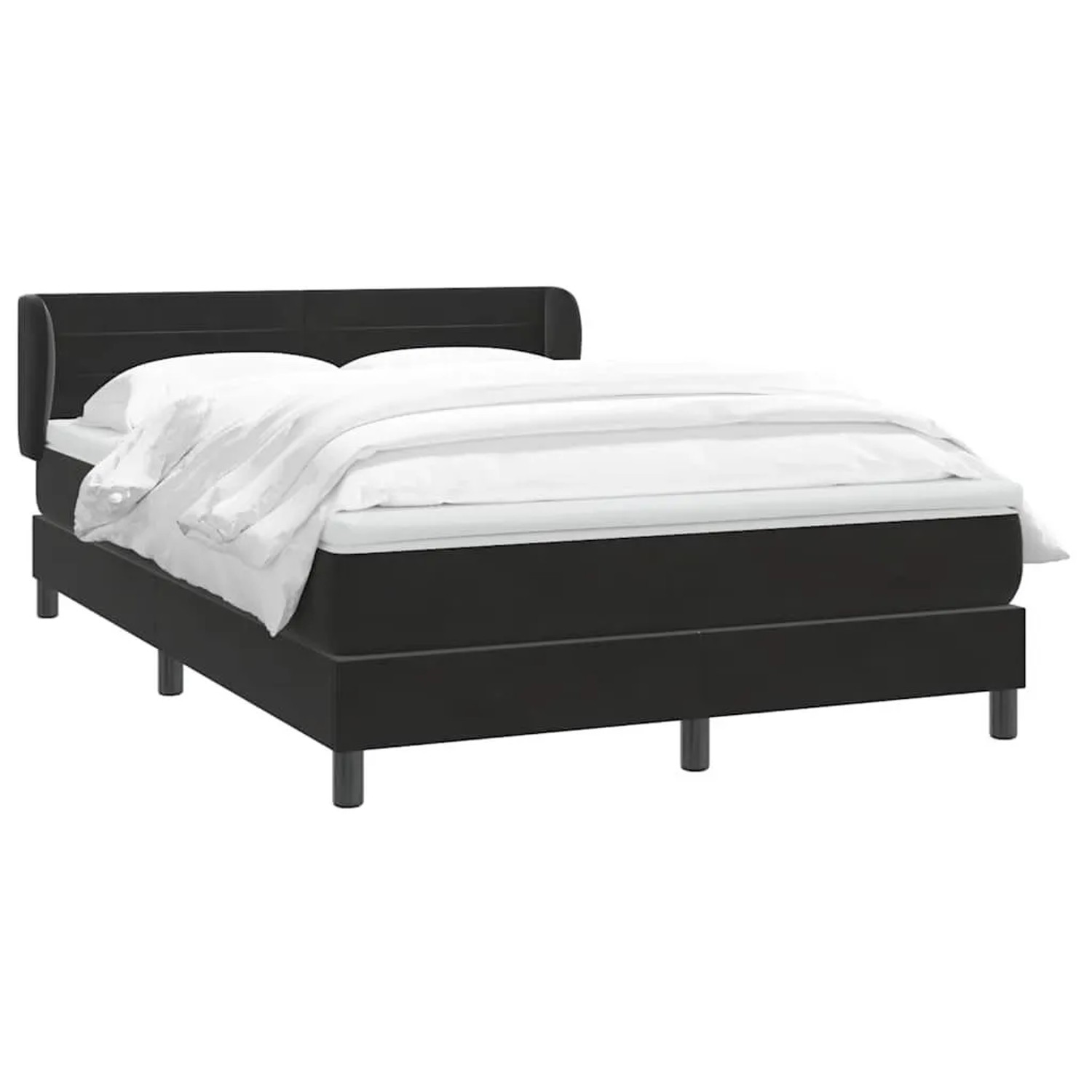 vidaXL Boxspringbett mit Matratze Schwarz 160x210 cm Samt 3317615 günstig online kaufen