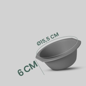 Graue ProHome Kunststoffschüssel, 15,5 cm Durchmesser, 6 cm hoch, 16er Pack.