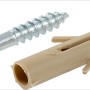 LUX Schraubhaken, 3,8x50mm, verzinkt, 2er-Set mit Dübel, für leichte Dekorationen.
