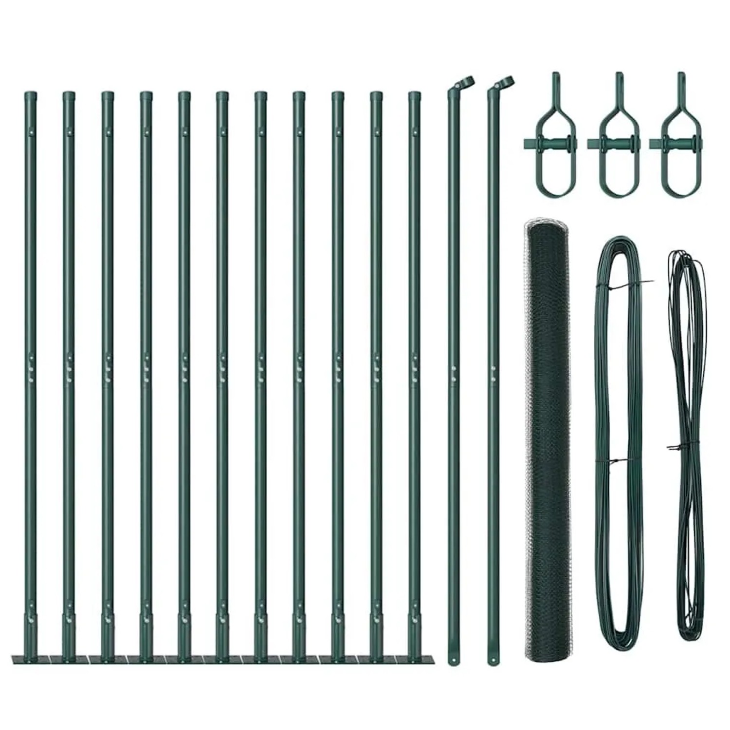 vidaXL Zaunpfosten Grün 25 x 1,5 m 25 mm Gitter Stahl 3353529
