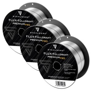 STAHLWERK Schweißdraht Fülldraht Set, 3 Rollen à 0,9mm für MIG/MAG Schweißgeräte.