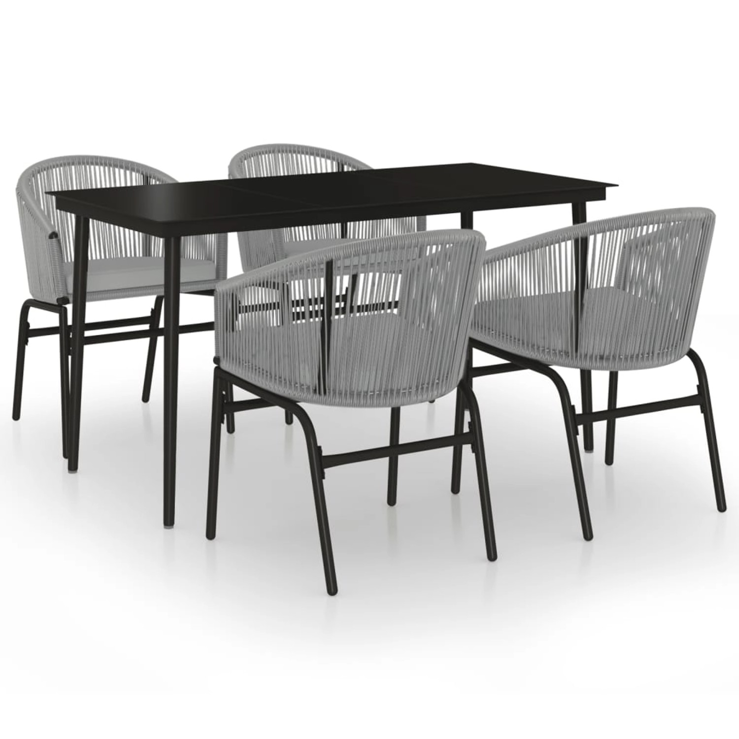vidaXL 5-Tlg Garten-Essgruppe Grau 3099253 günstig online kaufen