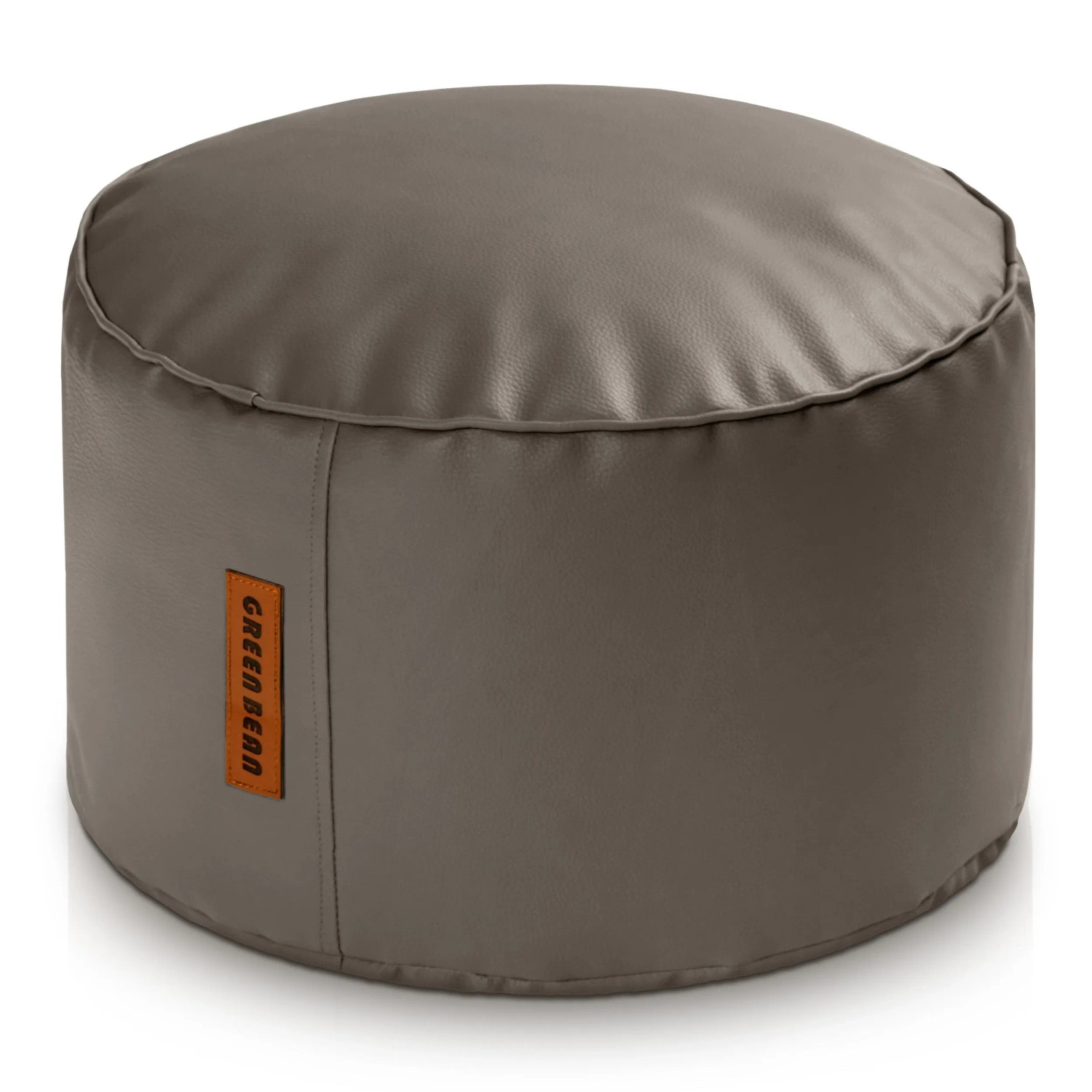 Green Bean Sitzpouf Stay 45 x 25 cm Leder mit EPS-Perlen-Füllung Fußhocker Hellbraun