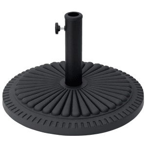 Schwarzer Outsunny Sonnenschirmständer aus HDPE, Zement und Metall, Ø49x32cm.