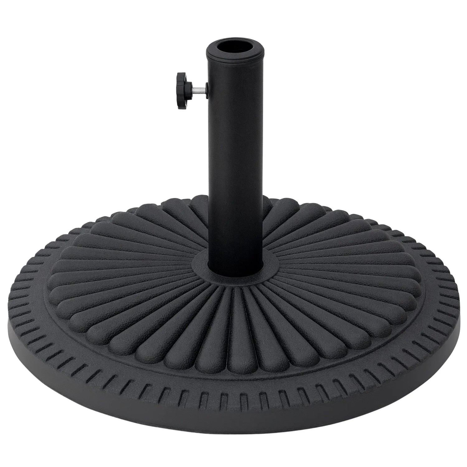Outsunny Sonnenschirmständer HDPE Zement Metall Schwarz 49 x 32H cm