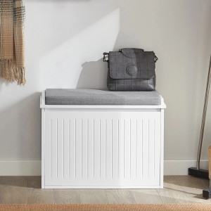 SoBuy Schuhkipper Schuhschrank mit Klappe Schuhbank Holz Weiß FSR98-W