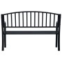 Schwarze VidaXL Gartenbank aus Stahl, 125 cm breit. Klassische Sitzbank für den Garten oder die Terrasse.