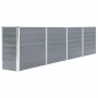 Graues furnicato Hochbeet aus verzinktem Stahl, 320x40x77 cm.